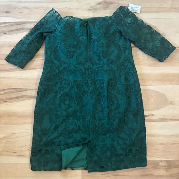 JJ's House Off the Shoulder Knee-Length Lace Mother of the Bride Dress Size 24W - Picture 6 of 9